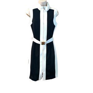 Tommy Hilfiger Pencil Black and White Dress with Belt